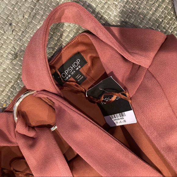 Topshop Cross Front Skater Dress Rose Mauve NWT! - Picture 9 of 11